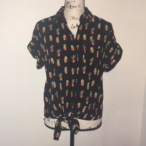 🛍Love Notes Button Down Cactus Blouse🛍